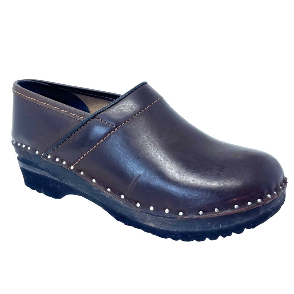 Troentorp Van Gogh Closed Back Shoe in Brown Leather Size 37